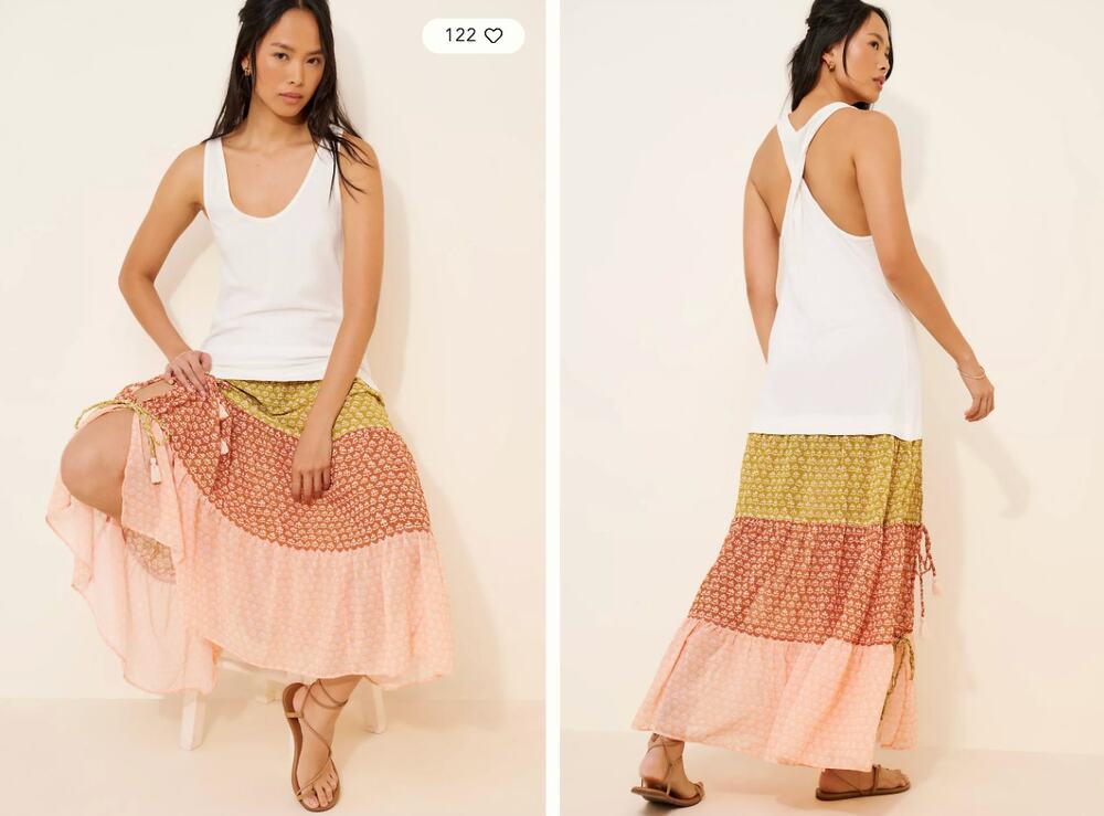 NWT Celandine Sleeveless Scoop-Neck Tiered Maxi Dress | Size L